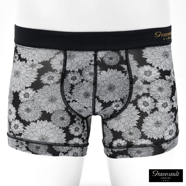 Gravevault ボクサーパンツ ショート 花柄 パンツ 日本製 アンダーウェア 下着 メンズ(...