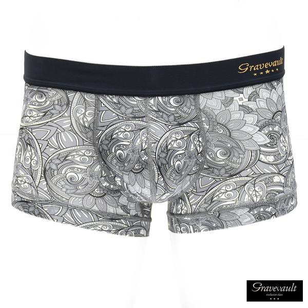 Gravevault ボクサーパンツ ローライズ 幾何学模様 パンツ 日本製 アンダーウェア 下着 ...
