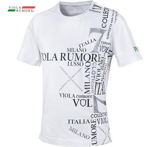 VIOLA rumore ヴィオラルモーレ ビオラ Tシャツ 半袖 クルーネック ロゴPT mens メンズ(ホワイト白) 42332｜mroutlet