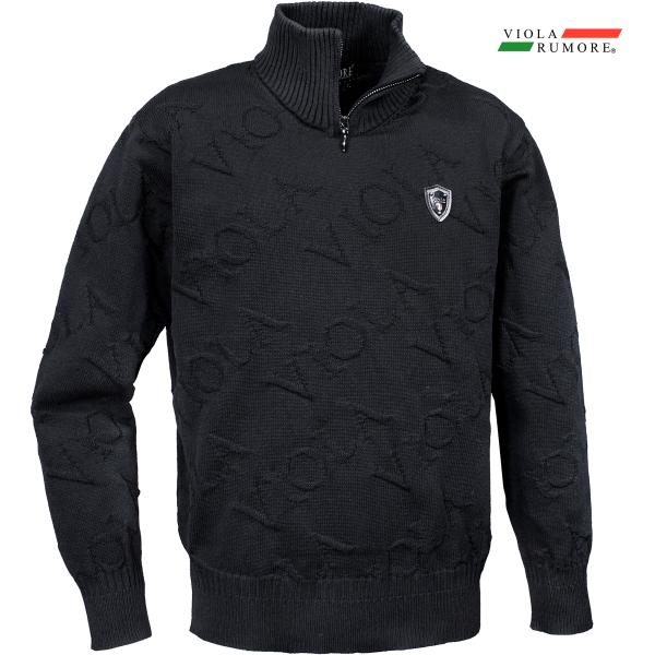 VIOLA rumore ヴィオラルモーレ ビオラ ニット ロゴ柄 ジャガード セーター ハイネック...