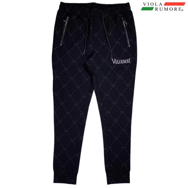 VIOLA rumore ヴィオラルモーレ ビオラ ロングパンツ ロゴ柄 総柄 スーパーストレッチ ...