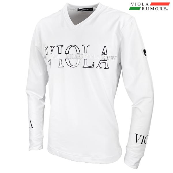 VIOLA rumore ヴィオラルモーレ ビオラ Tシャツ 長袖 Vネック ロゴ 高周波プリント ...