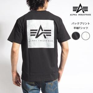 ALPHA アルファ Tシャツ 半袖 バックブラーカモ柄ボックスプリント (TC1620) メンズファッション ブランド