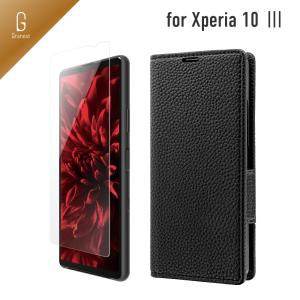 Xperia 10 III SO-52B SOG04 セット品 ケース カバー ガラスフィルム 液晶保護フィルム 手帳型ケース 本革風レザーフラップケース SUPERIOR Granest グラネスト｜ms-style