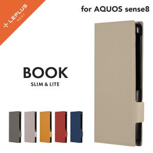 LEPLUS NEXT AQUOS sense8 SH-54D/SHG11 薄型・軽量PUレザー手帳ケース 「BOOK SLIM＆LITE」 PU TPU 保護 手帳型ケース スタンド ストラップ LN-23WQ1BSL｜ms-style