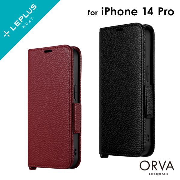 iPhone 14 Pro 手帳型ケース カバー 本革風レザーフラップケース ORVA ハンドストラ...