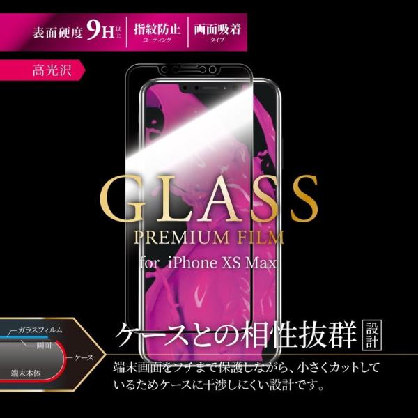 iPhone XS Max ガラスフィルム 液晶保護フィルム GLASS PREMIUM FILM ...