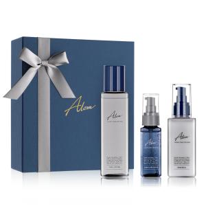 Alom メンズスキンケア ギフトセット 化粧水 乳液 美容液 フェイスローション ミルク エイジングケアセラム