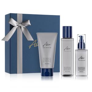 Alom メンズスキンケア ギフトセット 化粧水 乳液 洗顔料 フェイスウォッシュ ローション ミルク