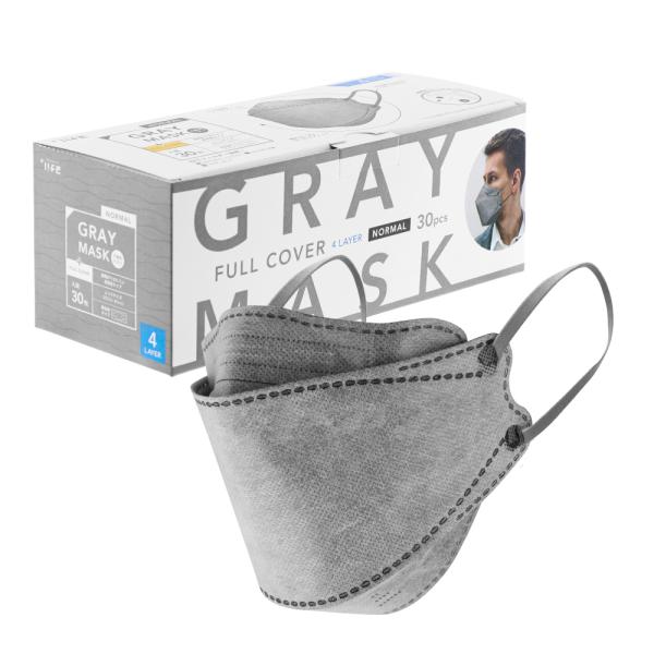 マスク 30枚入 箱 不織布マスク 4層構造 ダイヤモンド形状 フルカバータイプ 個包装あり ふつう...