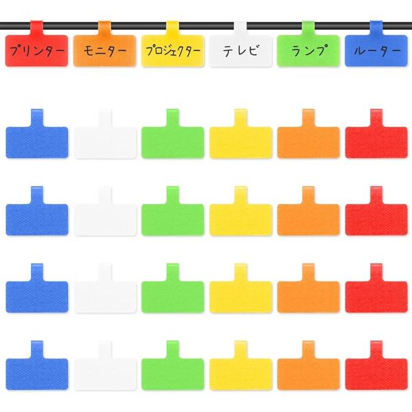 ケーブルコードラベル ケーブルタグ 配線識別 LAN 手書き可能 ワイヤや身分証明書を整理 屋外でも...