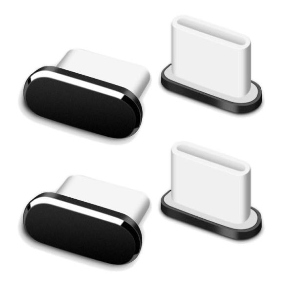Type-C キャップ コネクタカバー 充電穴キャップ アルミ製 保護 防塵カバー 4個入り アルフ...