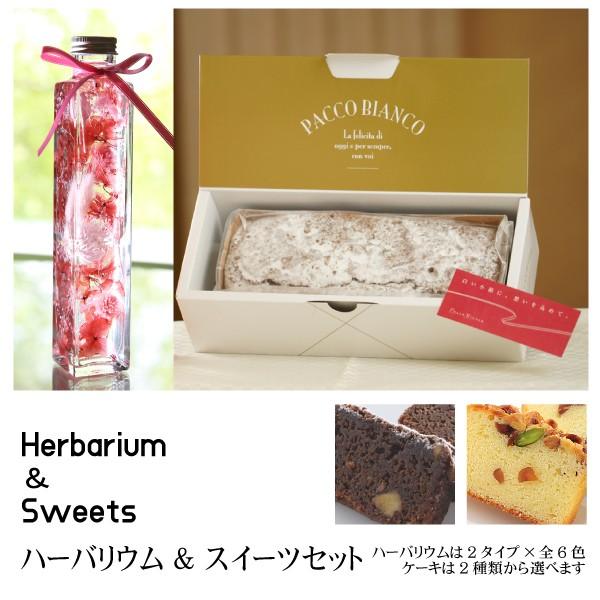 スイーツ＆ハーバリウムセット【ピンク】ハーバリウムとパウンドケーキ 全6 色12種 パウンドケーキは...