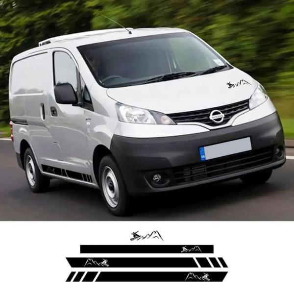 並行輸入品 日産NV200エヴァリアカーサイドドアステッカー ロングストライプ グラフィックスタイル...