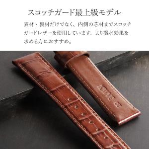 本革 撥水 Dバックル付き 時計ベルト 型押し...の詳細画像5
