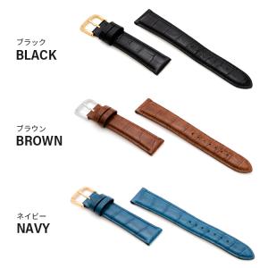 本革 撥水 時計ベルト ワニ型押し 10mm ...の詳細画像1