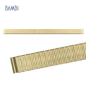 伸縮タイプ 時計ベルト 交換 ステンレス 9mm 10mm 11mm ゴールド メタル 金属 腕時計ベルト 時計バンド 時計 ベルト バンド バンビ BSE5090-G｜msg