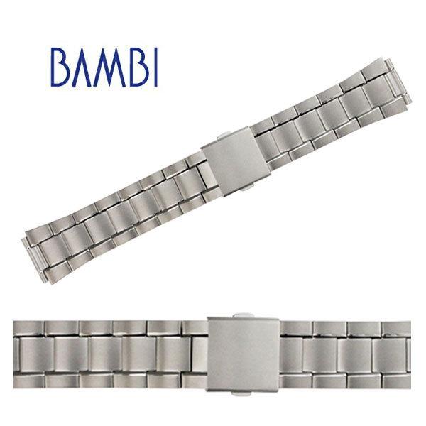 チタン 時計バンド 20mm 22mm 超硬質メッキ 部分鏡面 テーパード 軽量 バンビ 時計ベルト...