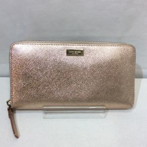 kate spade new york ケイトスペード ニューヨーク レザー ラウンド式長財布 ピンクゴールド ウォレット