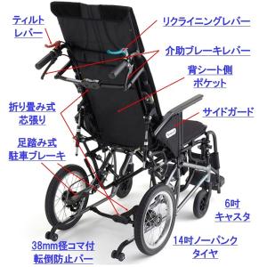 ミキ 車椅子 リクライニング ティルト CRT...の詳細画像2