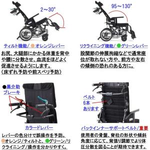ミキ 車椅子 リクライニング ティルト CRT...の詳細画像4