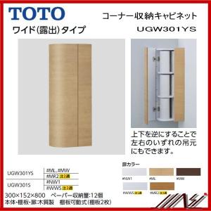 ★品番： UGW301YS /  TOTO：コーナー収納キャビネット　ワイド(露出）タイプ レストルームシリーズ｜msi