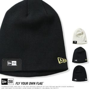 ビーズ付き黒ニット帽 NEW ERA（ニューエラ） ニット帽 ニットキャップ ビーニー RIB CUFF
