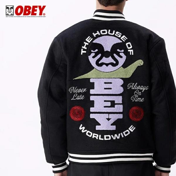 セール 40％OFF OBEY オベイ スタジャン アウター ジャケット 防寒 オーバーサイズ スト...