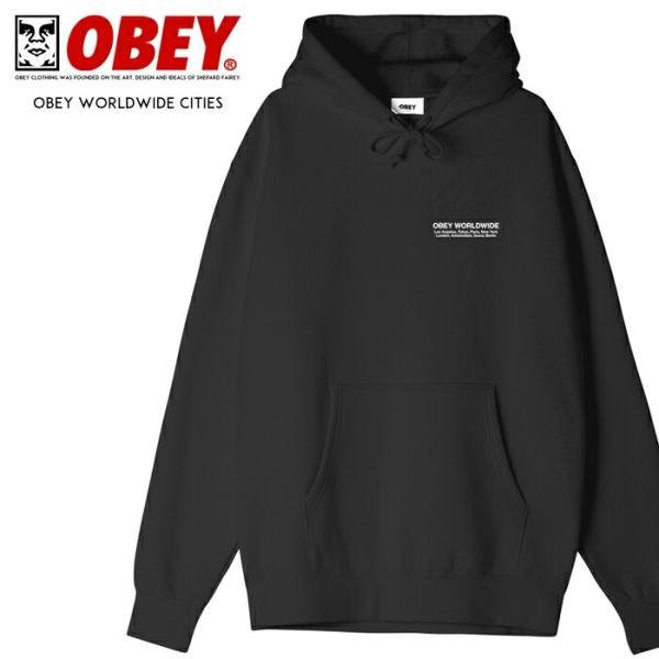 セール 20％OFF OBEY オベイ パーカー スウェット プルオーバー オーバーサイズ グラフィ...
