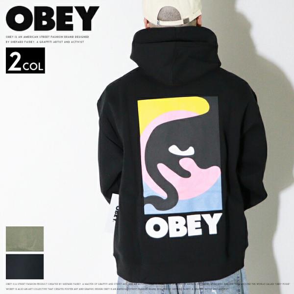 OBEY オベイ パーカー スウェット プルオーバー オーバーサイズ シェパード・フェアリー グラフ...
