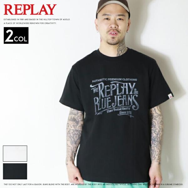 【セール 20％OFF】 REPLAY リプレイ tシャツ 半袖 半t プリント ロゴ アメカジ メ...