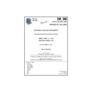 取寄 | Tip Toe | サド・ジョーンズ  ( ビッグバンド | 楽譜 )