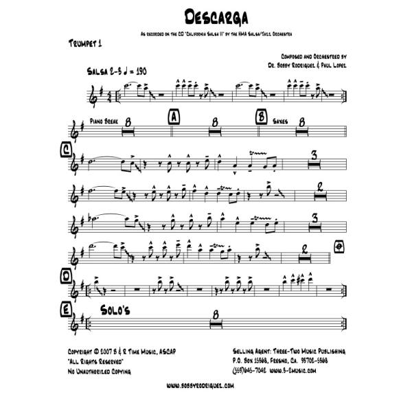 取寄 | Descarga | ボビー・ロドリゲス  ( ビッグバンド | 楽譜 )