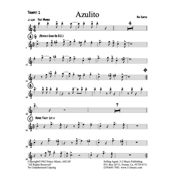 取寄 | Azulito | Ray Santos  ( ビッグバンド | 楽譜 )