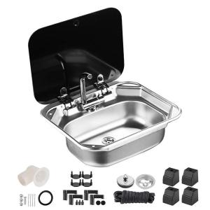 キャンピングカー シンク RVシンク キャンピングカーキッチンシンク キャンピングカー スクエアステンレススチールシンク 折りたたみ式隠水栓 小型 シンクはキ