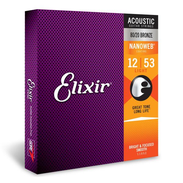 Elixir エリクサー アコースティックギター弦 NANOWEB 80/20ブロンズ Light ...