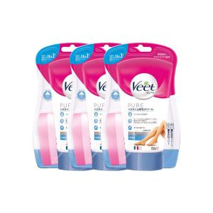 ヴィート Veet ピュア バスタイム 除毛クリーム 敏感肌用 150g × 3個 スポンジ付き 脱毛クリーム｜msks