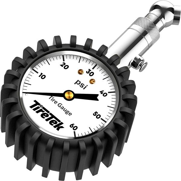 TireTek タイヤ圧力ゲージ 0-60PSI - 車、SUV、トラック、オートバイ用タイヤゲージ...