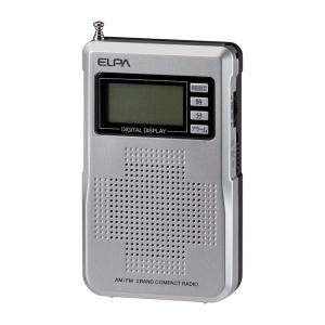 朝日電器 ELPA(エルパ) AM/FM液晶コンパクトラジオ 選局がずれにくいデジタル同調方式 ER-C68FL｜mskshop371