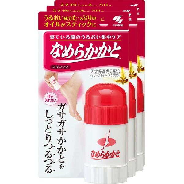 まとめ買いなめらかかと スティック 寝ている間のうるおい集中ケア アロエエキス配合 30g×3個(お...