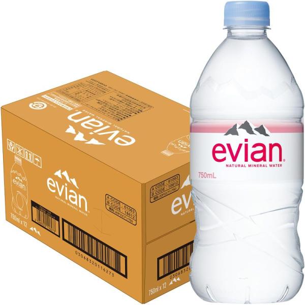 伊藤園 evian(エビアン) 硬水 ミネラルウォーター ペットボトル 750ml×12本 正規輸入...