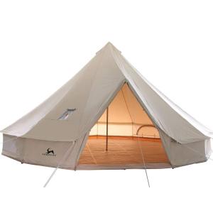 TOMOUNT ベルテント 5m TC テント ポリコットン キャンプテント 4-8人用 多機能 四季適用 アウトドア 撥水 通気 遮光 焚