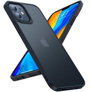 TORRAS 米軍規格 iPhone 12 用 ケース iPhone 12 Pro 用 ケース 半透明 衝撃吸収 マット感 ストラップホール