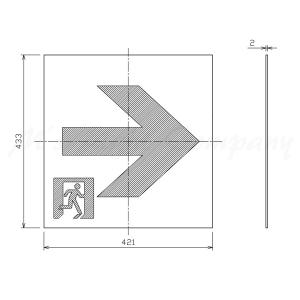 東芝 ET-44713 誘導灯用表示板 (表示パネル) A級用 通路 右向き 右矢印 受注品 本体別売｜msm