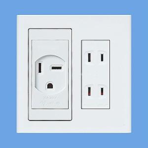 パナソニック WT8112W スイッチ+コンセント用プレート スクエア ホワイト