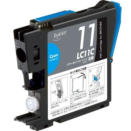 M プレジール 互換インクカートリッジ ブラザー LC11C対応 シアン PLE-BR11C