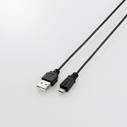 エレコム USBケーブル USB2.0 A-microBタイプ スリム 2m ブラック PlaySt...