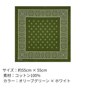 オリーブグリーン クロス柄 ヴィンテージバンダ...の詳細画像1