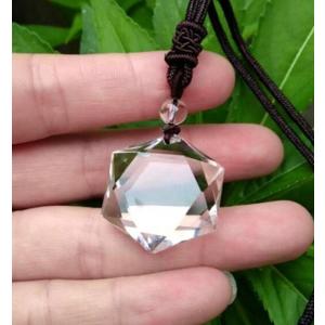 六芒星 水晶ペンダント パワーストーンペンダント 長さ調節可能 四月