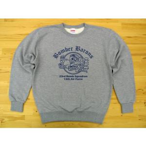 U.S. AIR FORCE 杢グレー 9.7oz トレーナー スウェット 紺色プリント
